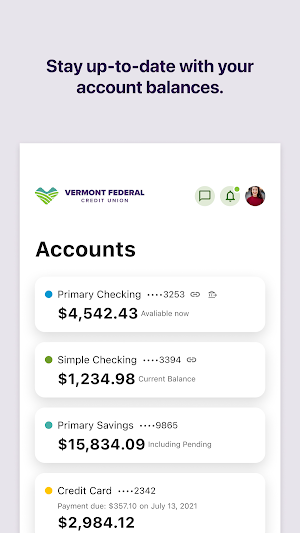 Vermont Fed CU Mobile Banking Screenshot 1