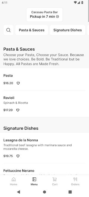 Carasau Pasta Bar Screenshot 1