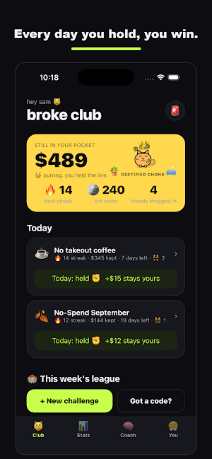 Broke Club: No-Spend Streaks Screenshot 0
