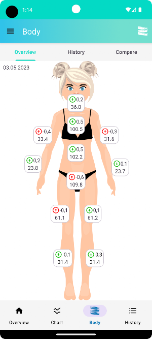 MyWeight - weight & body diary Screenshot 1