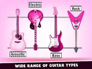 Princess Pink Guitar For Girls - Guitar Simulator Screenshot 1