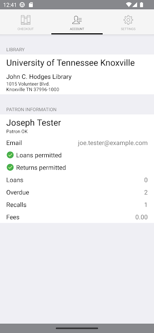 UTLib-Checkout Screenshot 2