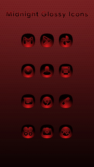 Midnight Glossy Red Icons Screenshot 0
