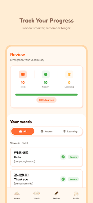 Kori Voca: Learn Korean Screenshot 2