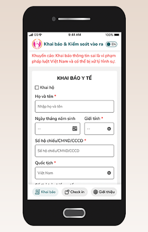 SDT-Khai báo & Kiểm soát vào ra Screenshot 0