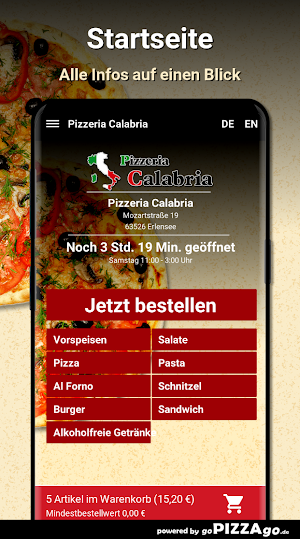 Pizzeria Calabria Erlensee Screenshot 1