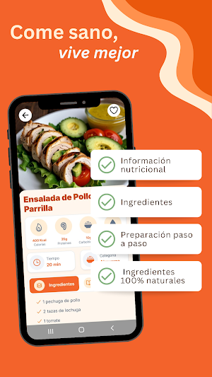 NutriGains: Recetas saludables Screenshot 1