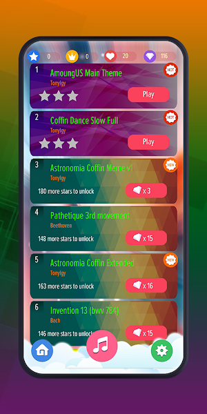 Piano Tap for AmongUs Main theme songs Screenshot 1