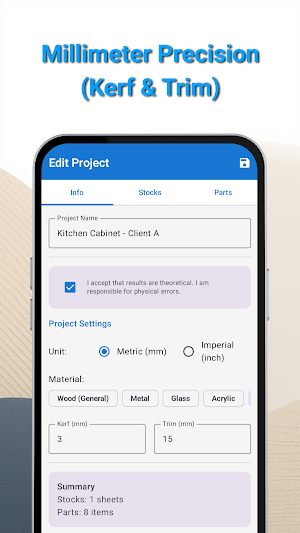 SmartCut: Cut List Optimizer Screenshot 1
