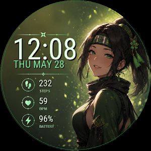 Anime Ninja Heroines WatchFace Screenshot 1