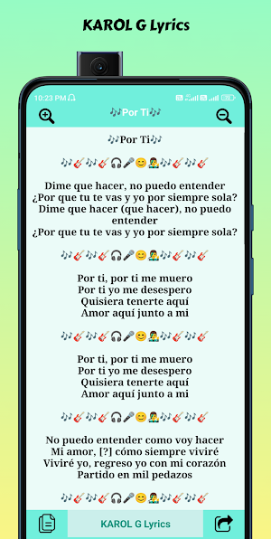 Karol G Song Lyrics Screenshot 3