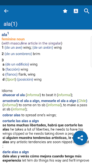 Oxford Spanish Dictionary Screenshot 0