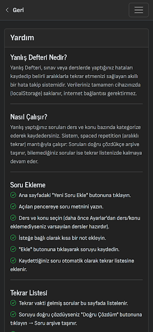 Yanlış Defteri Screenshot 3