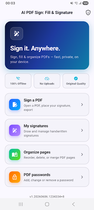 AI PDF Sign: Fill & Signature Screenshot 0