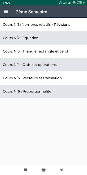cours de maths 2eme année collège en français Screenshot 1