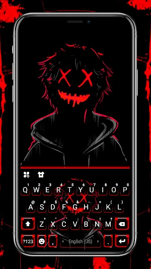 Creepy Maskman Keyboard Background Screenshot 0