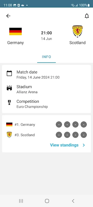 Live Scores for Euro 2024 Screenshot 3