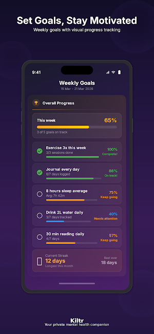 Kiltr - Health & Wellbeing Screenshot 3