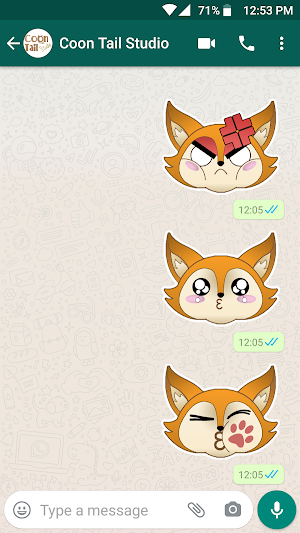 Cute Fox and Cat Stickers - WA Screenshot 2