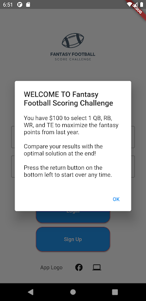 Fantasy Football Score Challenge Screenshot 1