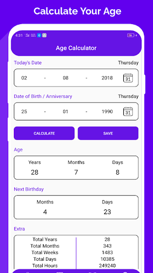 Age Calculator & Date of Birth Calculator Screenshot 0