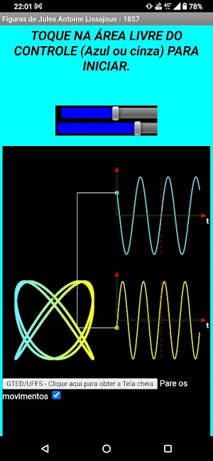 Curvas de Lissajous  - Física Screenshot 1