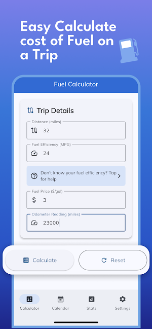 Fuel Cost Calculator Screenshot 0