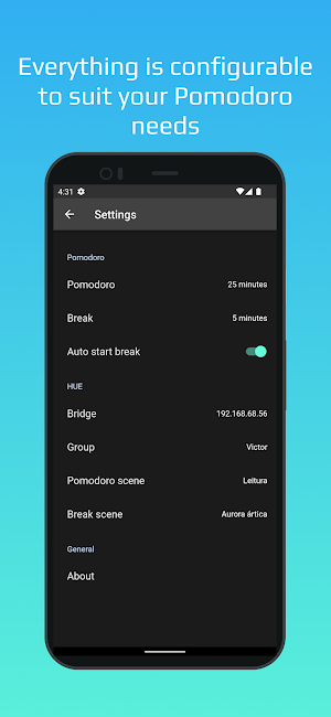 PomoLights for Philips HUE Screenshot 2