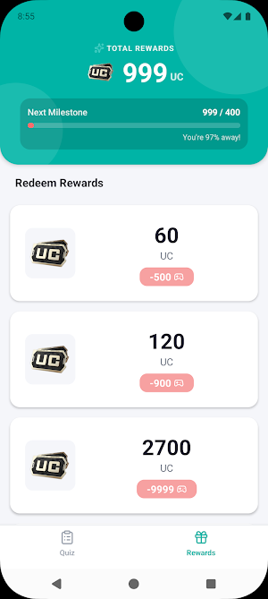 UC Quiz Reward - Earn UC Screenshot 1