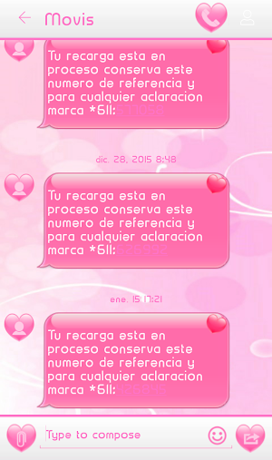 THEME FOR GO SMS PINK HEARTS Screenshot 3