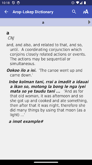 Arop-Lokep Dictionary Screenshot 1