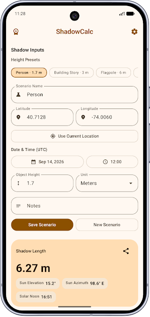 ShadowCalc: Sun Shadow Length Screenshot 0