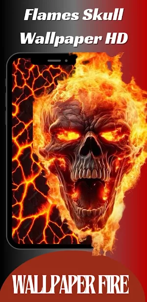 Flames Skull Wallpaper HD Screenshot 3