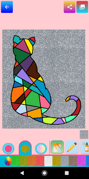Cat Coloring Pages Game Glitters 🐱 Cute Kitty Screenshot 1