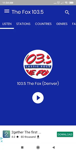 Denver Radio 103.5 The Fox Screenshot 0