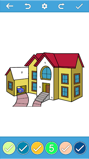 House Coloring By Number Book Screenshot 2