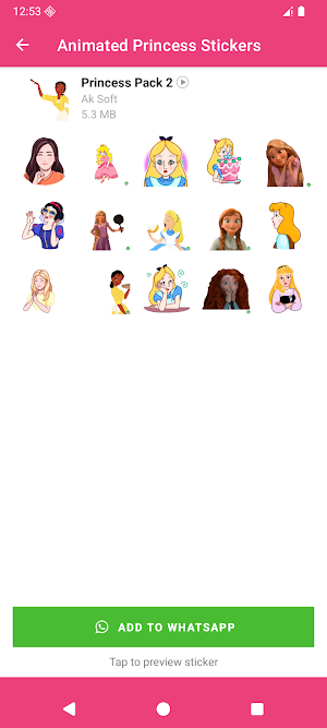 Animated Princess Stickers Screenshot 2