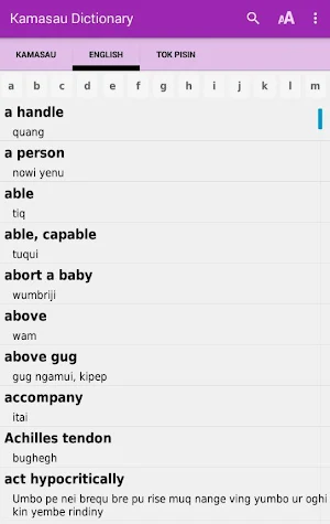 Kamasau Dictionary Screenshot 1