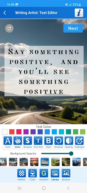Writing Artist: Text Editor Screenshot 2
