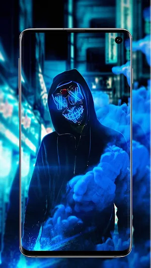 Neon Mask Wallpaper - LED Purge Mask Wallpaper 4k Screenshot 1