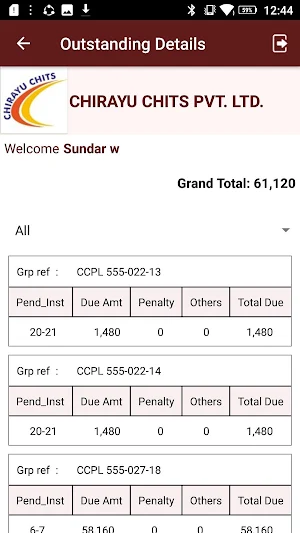 Chirayu Chits Member Module Screenshot 2