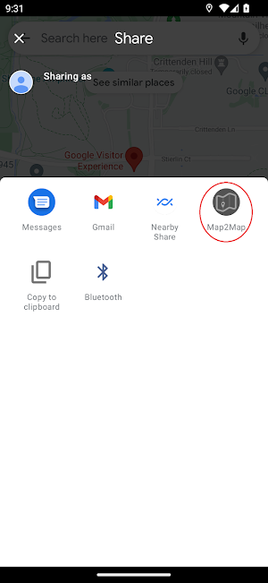 Map2Map: To other nav apps Screenshot 2