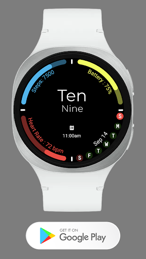 Active Text Time Watch face Screenshot 0