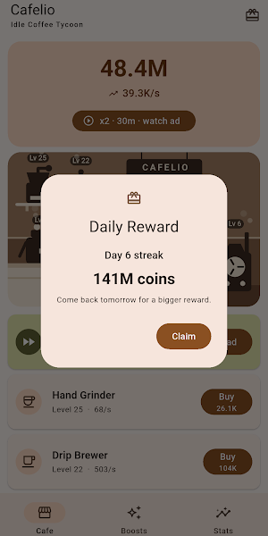 Cafelio: Idle Coffee Tycoon Screenshot 2
