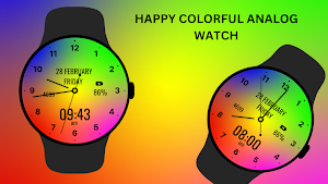 Happy Colorful Analog Watch Screenshot 1