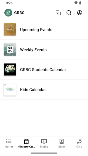 GRBC App Screenshot 1