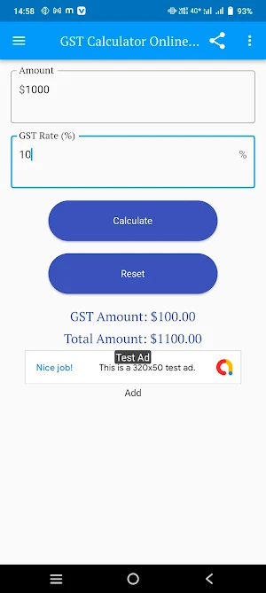 Gst Calculator App Screenshot 2