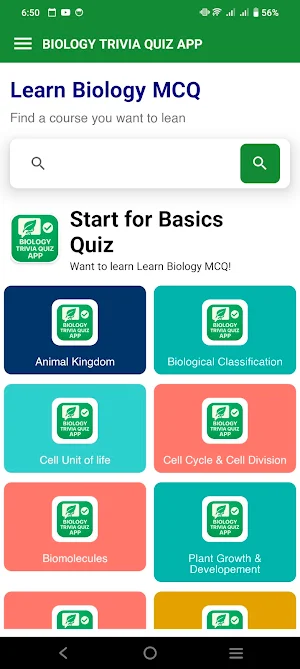 Biology Trivia Quiz App Screenshot 1