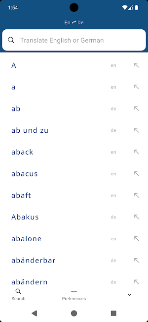 German English Dictionary Screenshot 0