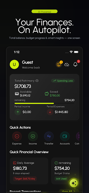 SpendlyAI: Budget App & Money Screenshot 1
